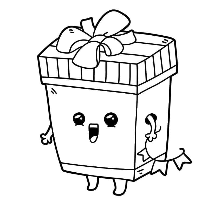 Søt Julepakke fargelegging