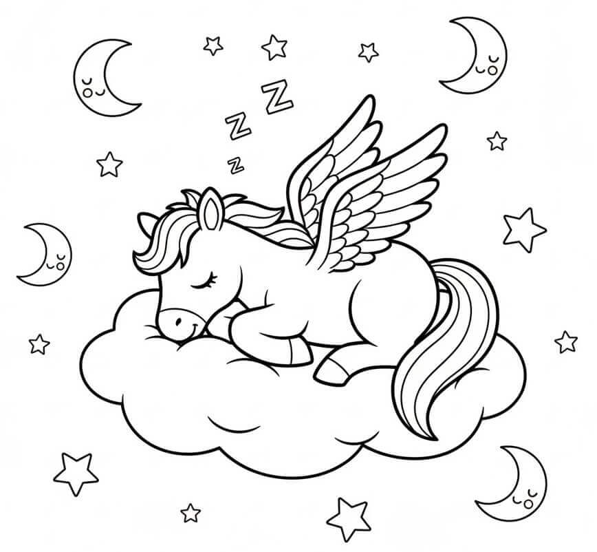 Sovende Pegasus fargelegging