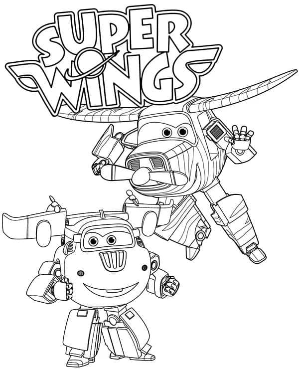 Super Wings Bello og Donnie fargelegging