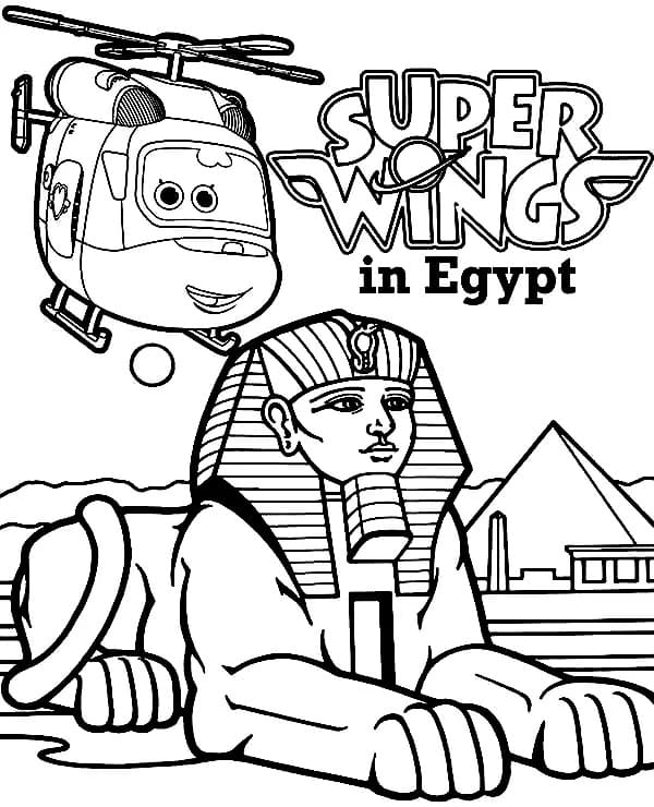 Super Wings Dizzy i Egypt fargelegging
