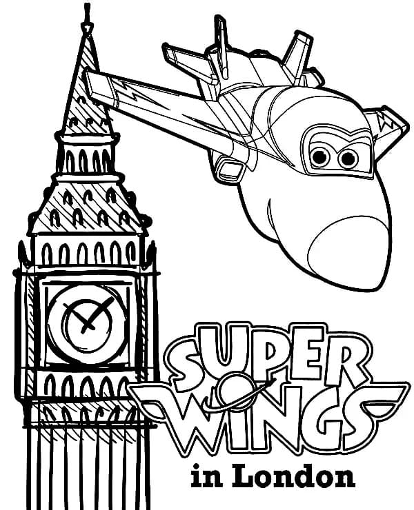 Super Wings Jett i London fargelegging