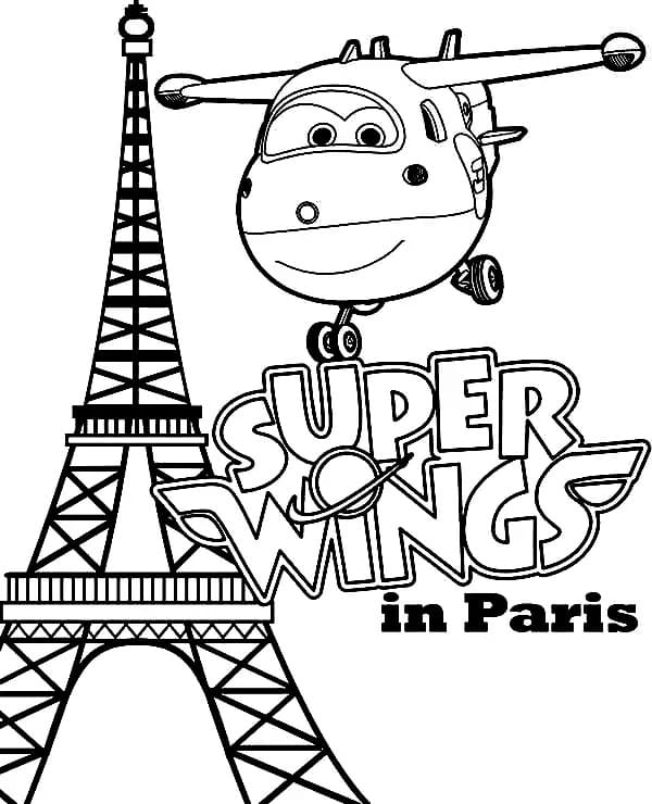 Super Wings Jett i Paris fargelegging