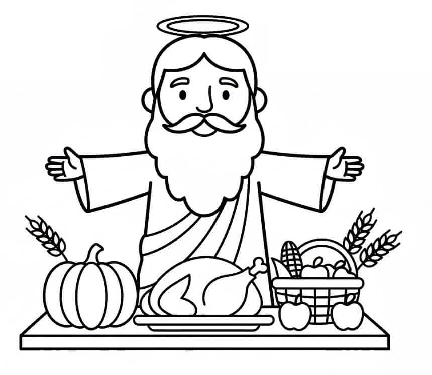 Tegneserie Thanksgiving fargelegging