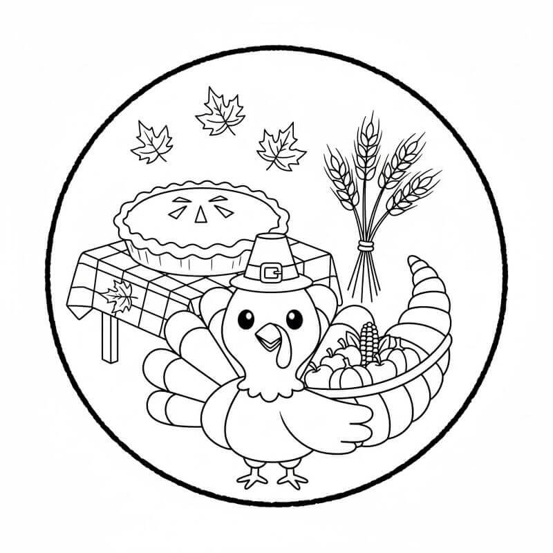 Thanksgiving Utskriftbar fargelegging