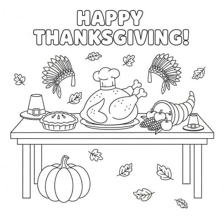 Thanksgivinghøytid fargelegging