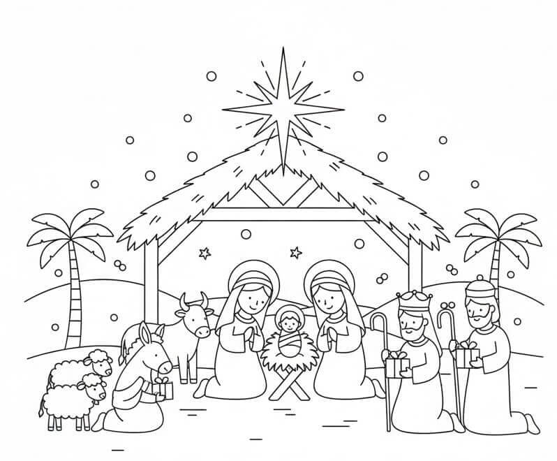 Utrolig Julekrybbe fargelegging