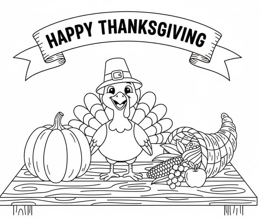 Utrolig Thanksgiving fargelegging