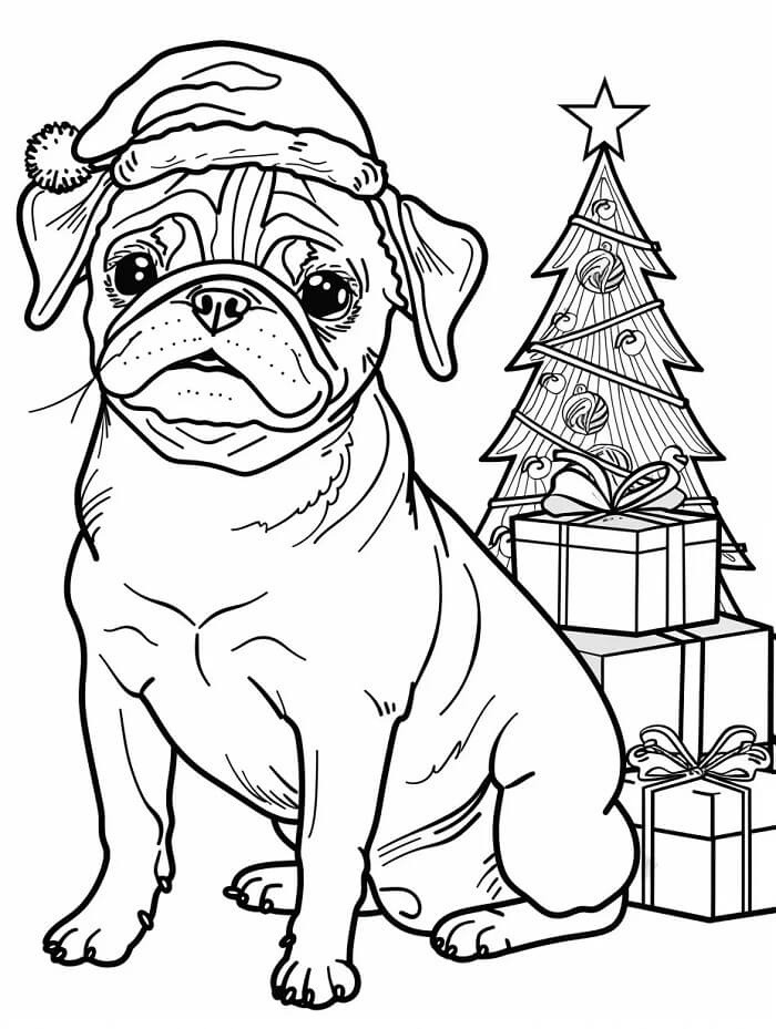 Utskriftbar Gratis Mops fargelegging