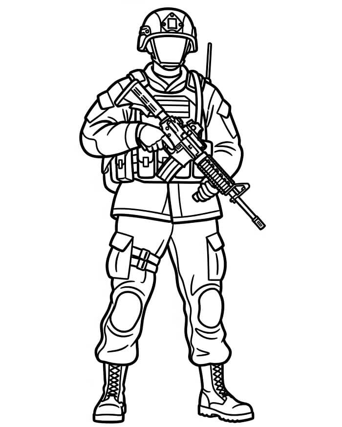 Utskriftbar Gratis Soldat fargelegging