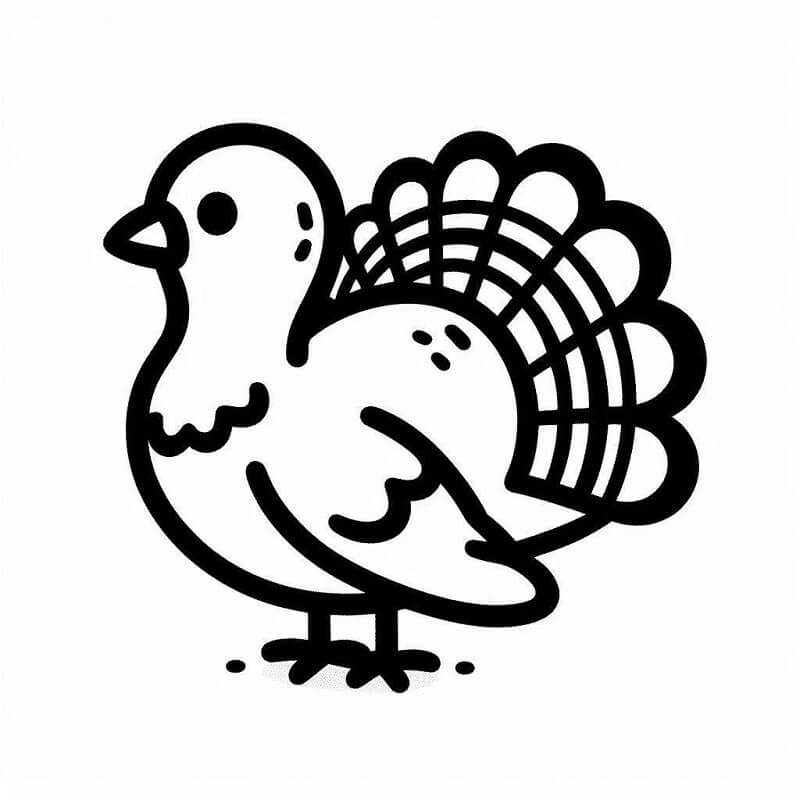 Utskriftbar Kalkun for Barn fargelegging