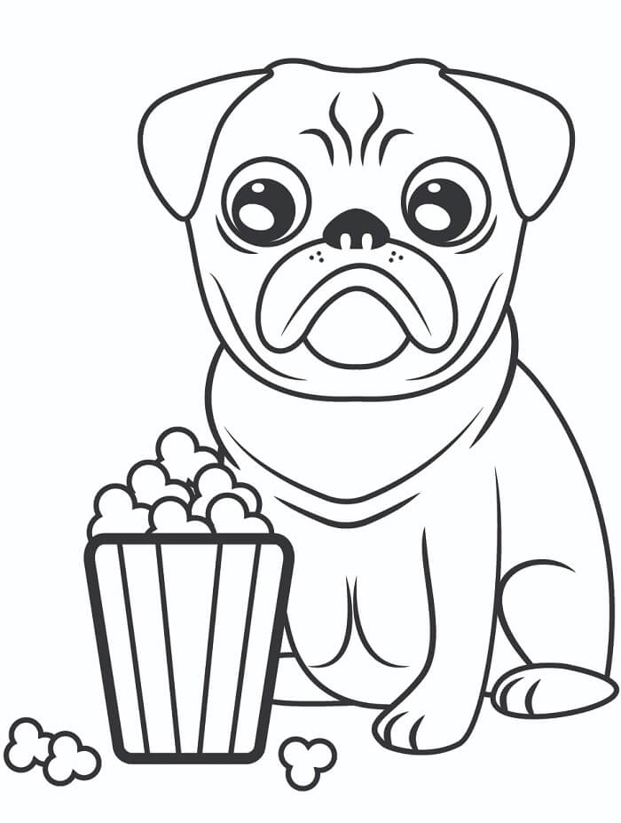 Utskriftbar Mops for Barn fargelegging