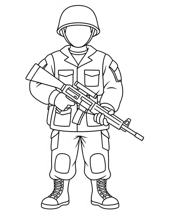 Utskriftbar Soldat for Barn fargelegging