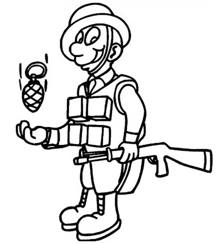 Utskriftbar Soldat fargelegging