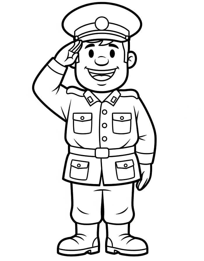 Utskriftbart Bilde Soldat fargelegging