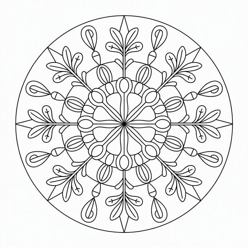 Vakker Julemandala fargelegging