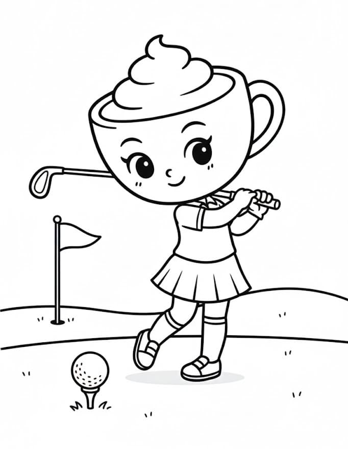 Ballerina cappuccina spiller golf fargelegging