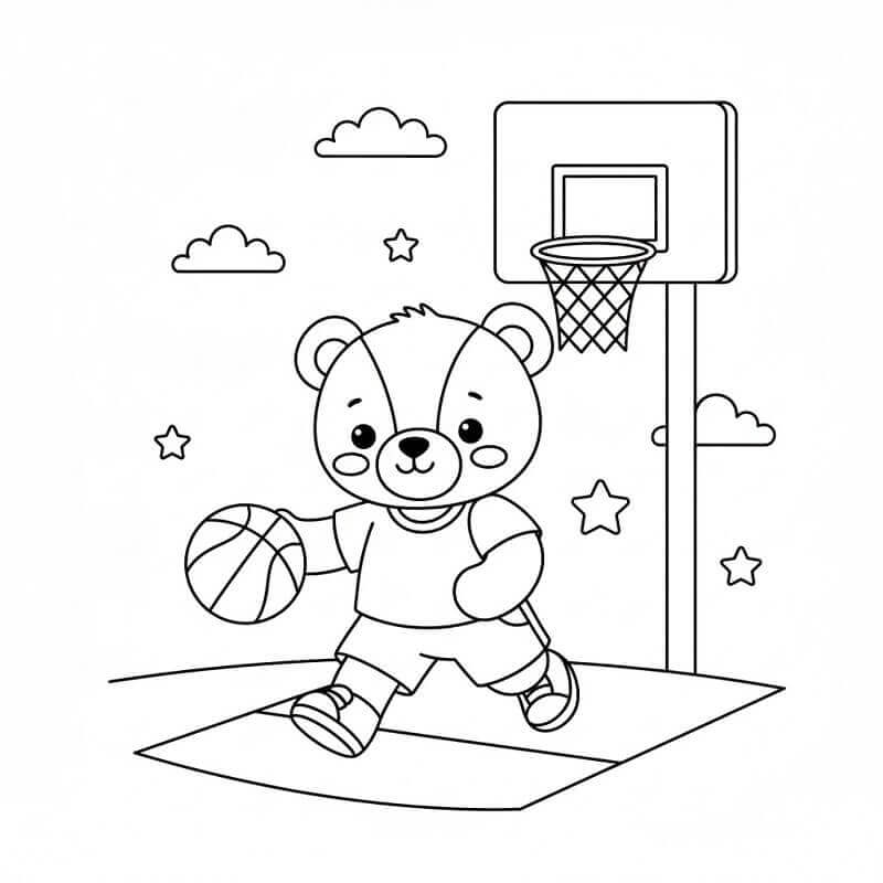 Bamse Spiller Basketball fargelegging