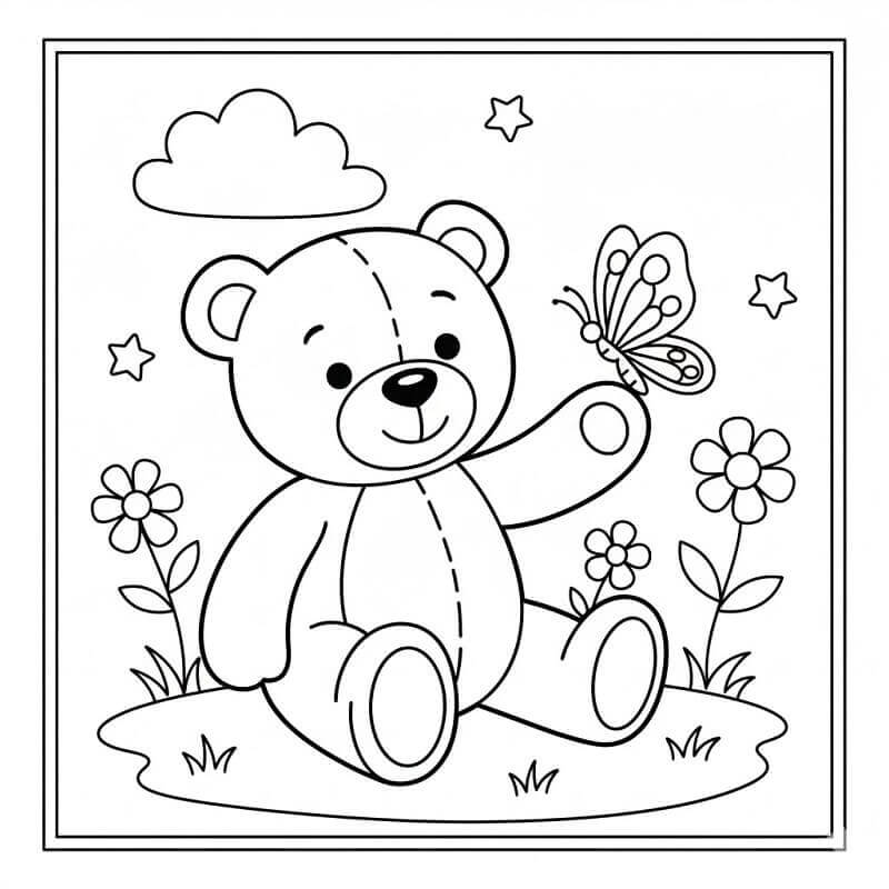 Bamse og Sommerfugl fargelegging