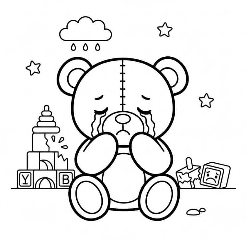 Bamse som Gråter fargelegging