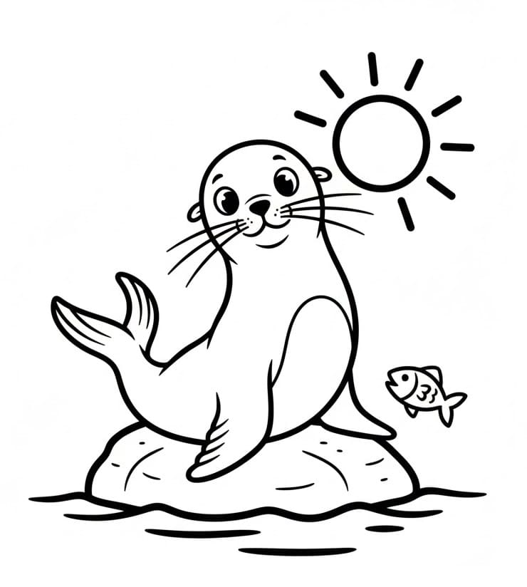 Bedårende Sjøløve fargelegging