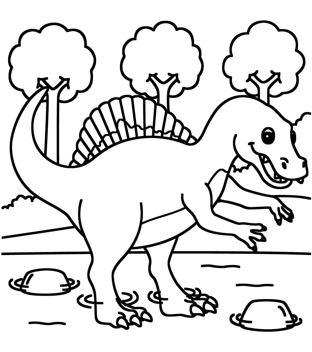 Bedårende Spinosaurus fargelegging