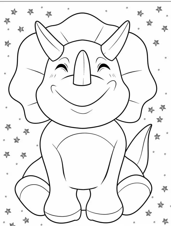 Bedårende Triceratops fargelegging