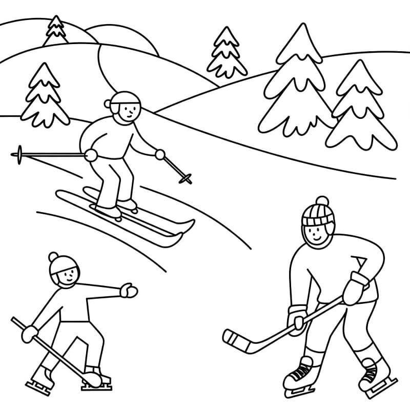 Bilde av vintersport fargelegging