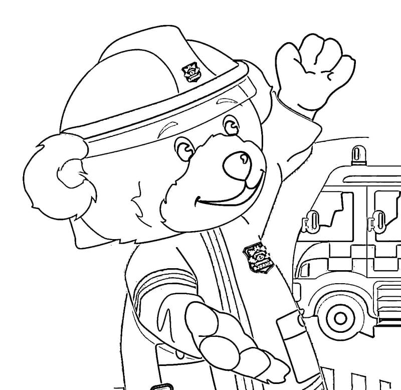 Brannbamsen Bjørnis (1) fargelegging