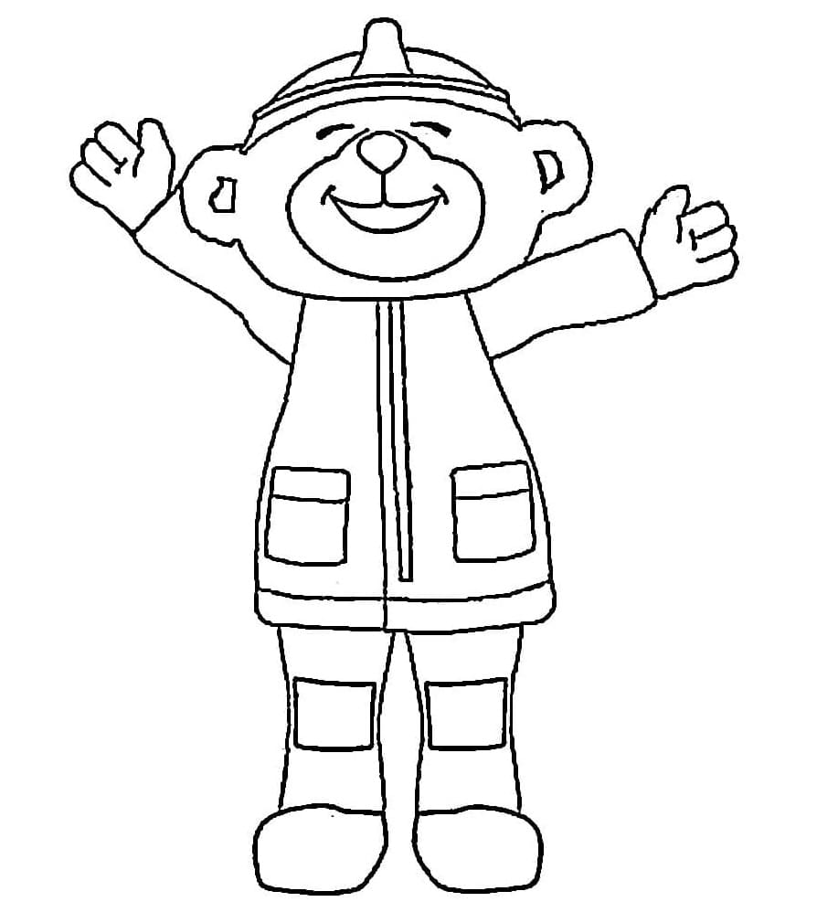 Brannbamsen Bjørnis (13) fargelegging