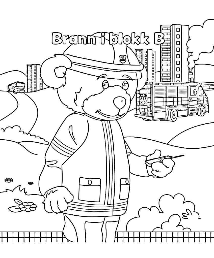 Brannbamsen Bjørnis (2) fargelegging