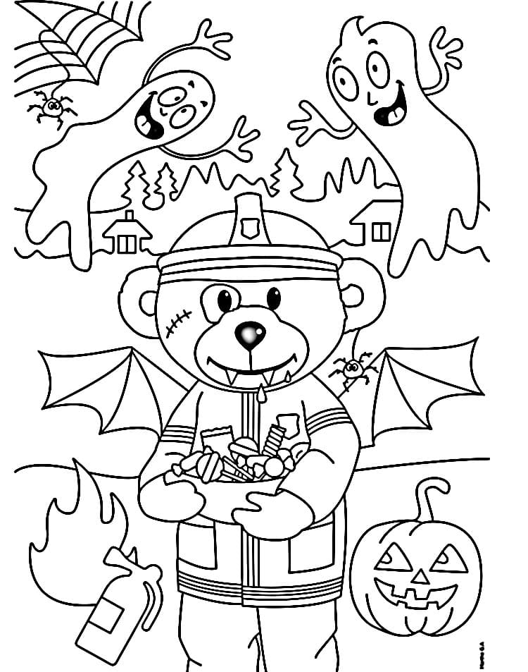 Brannbamsen Bjørnis (7) fargelegging