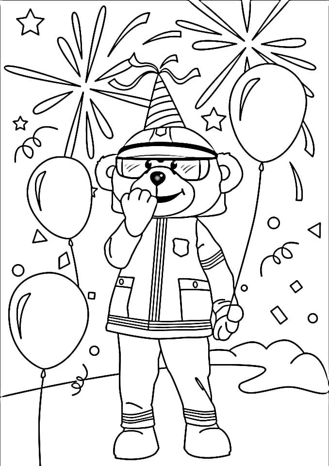 Brannbamsen Bjørnis (8) fargelegging