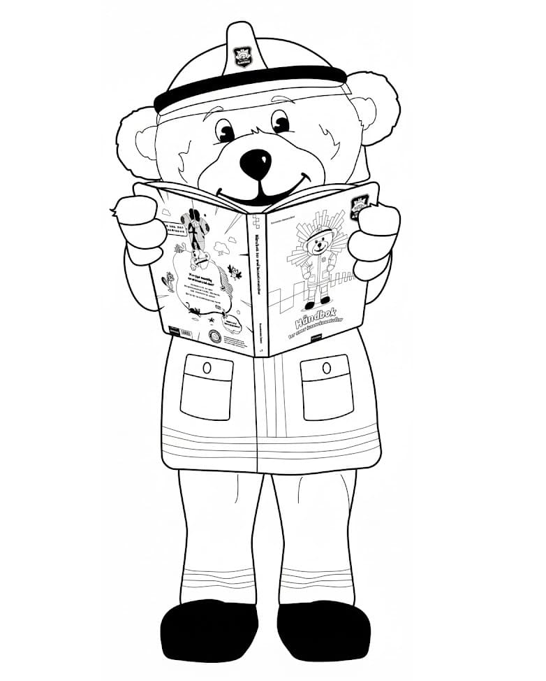 Brannbamsen Bjørnis (9) fargelegging