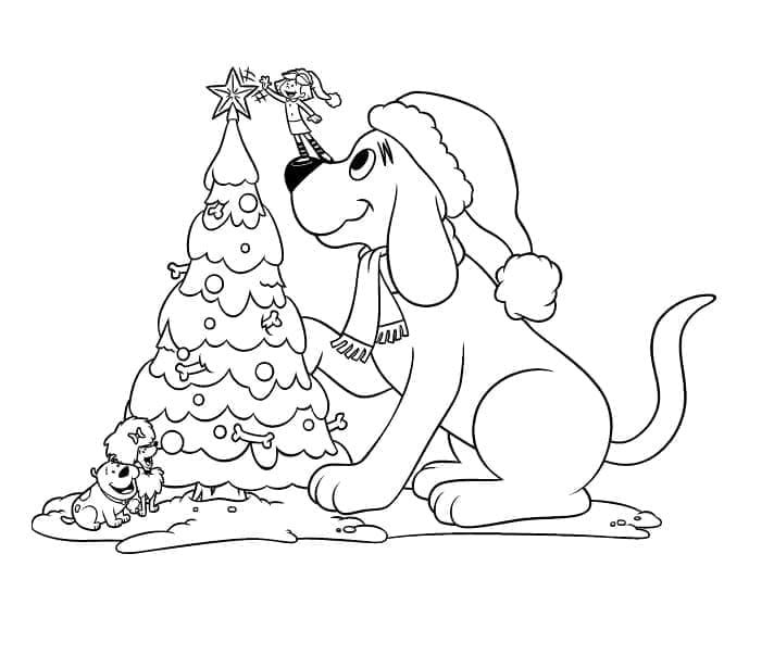 Clifford og Juletre fargelegging