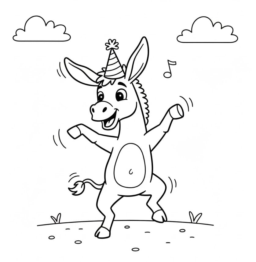 Dansende esel fargelegging