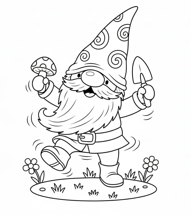 Dansende gnom fargelegging