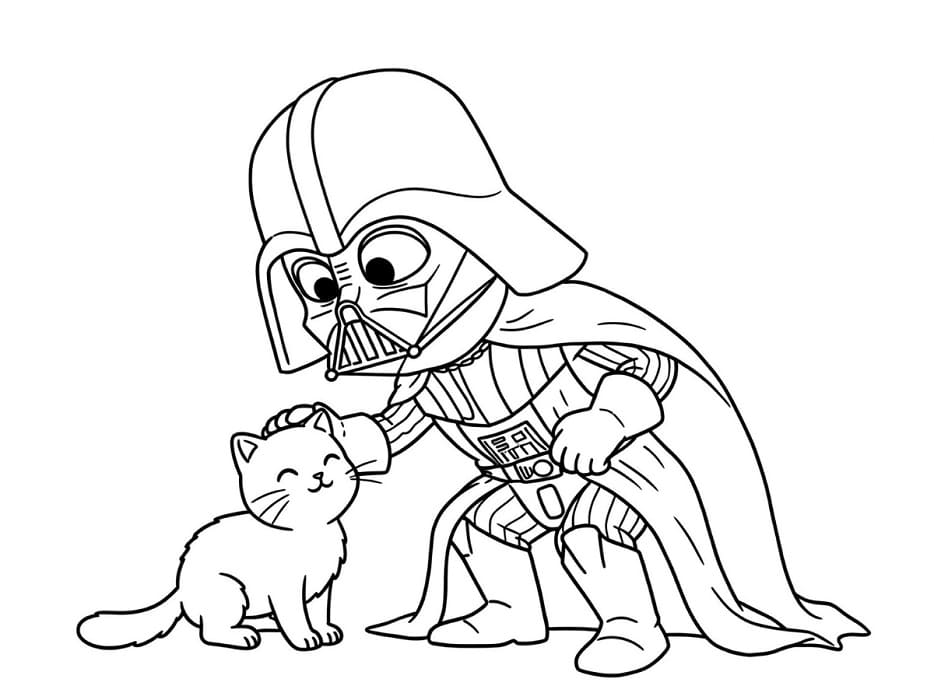 Darth Vader med katt fargelegging