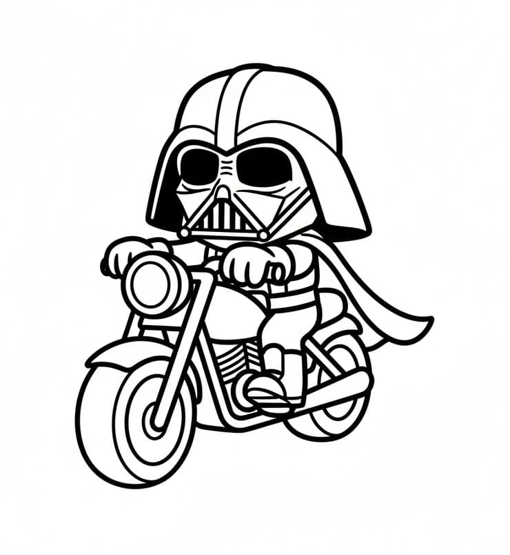 Darth Vader på motorsykkel fargelegging