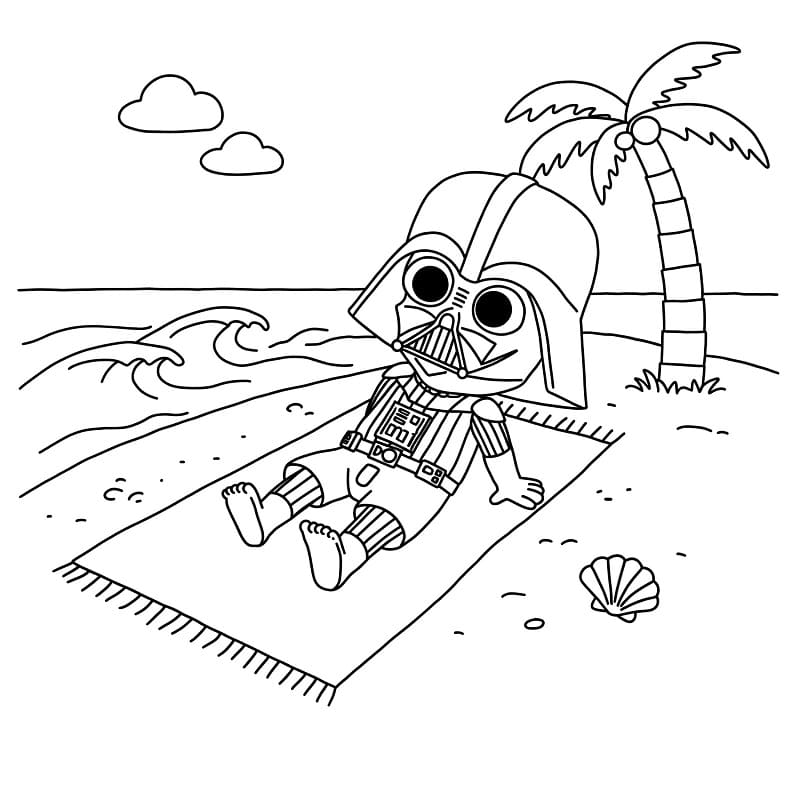 Darth Vader på stranden fargelegging