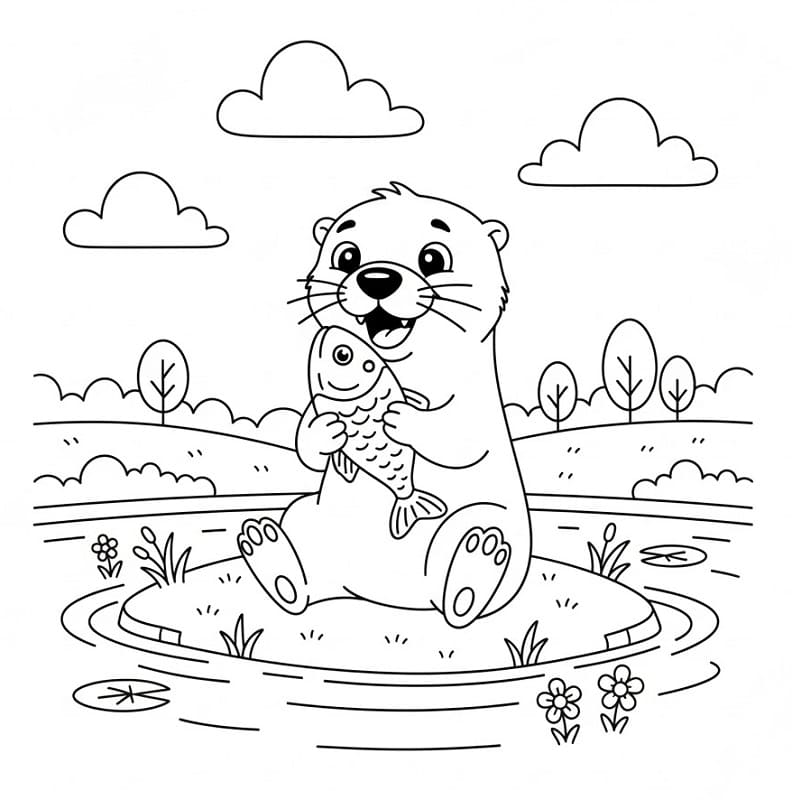 Elskelig Oter fargelegging