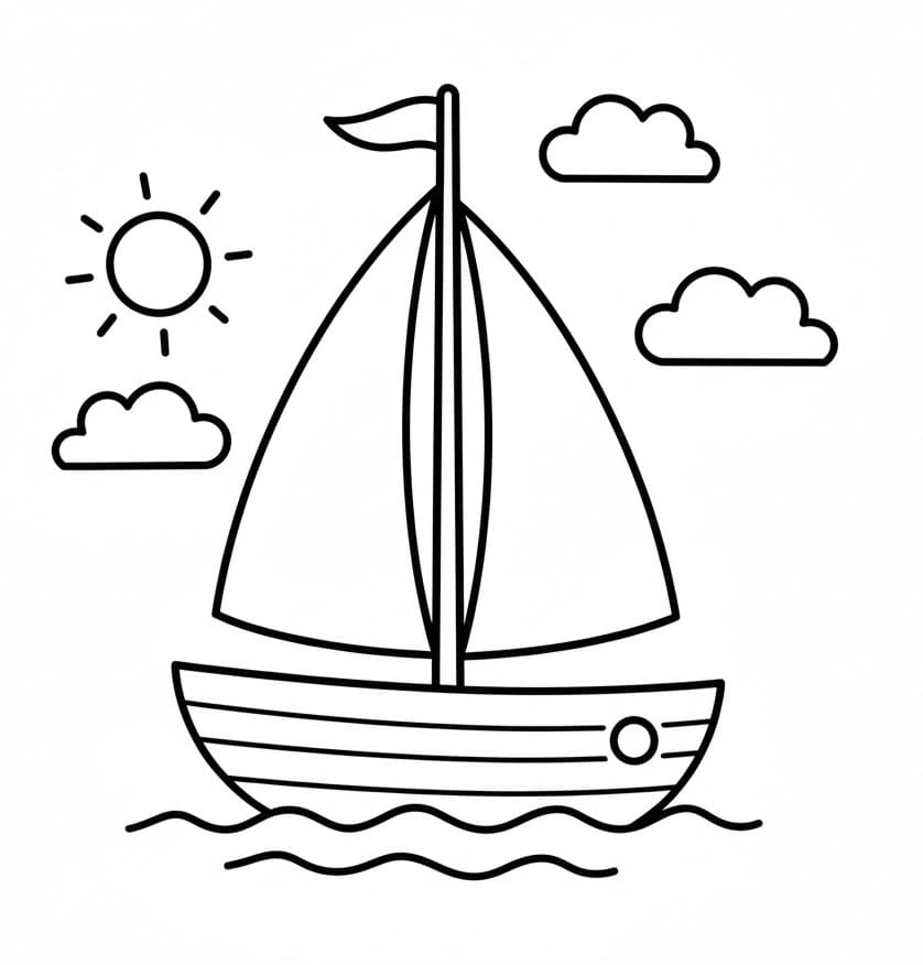 En Seilbåt fargelegging