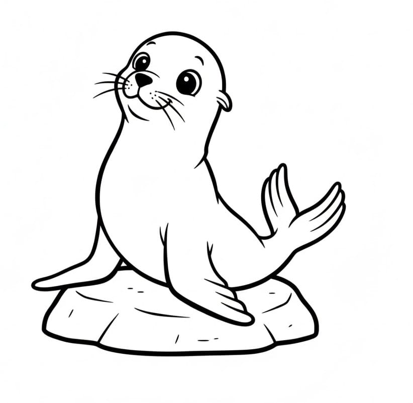 En Søt Sjøløve fargelegging