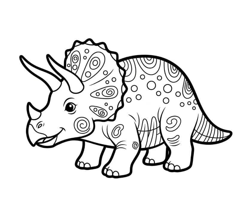 En Søt Triceratops fargelegging