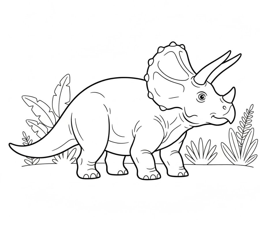 En Triceratops-dinosaur fargelegging