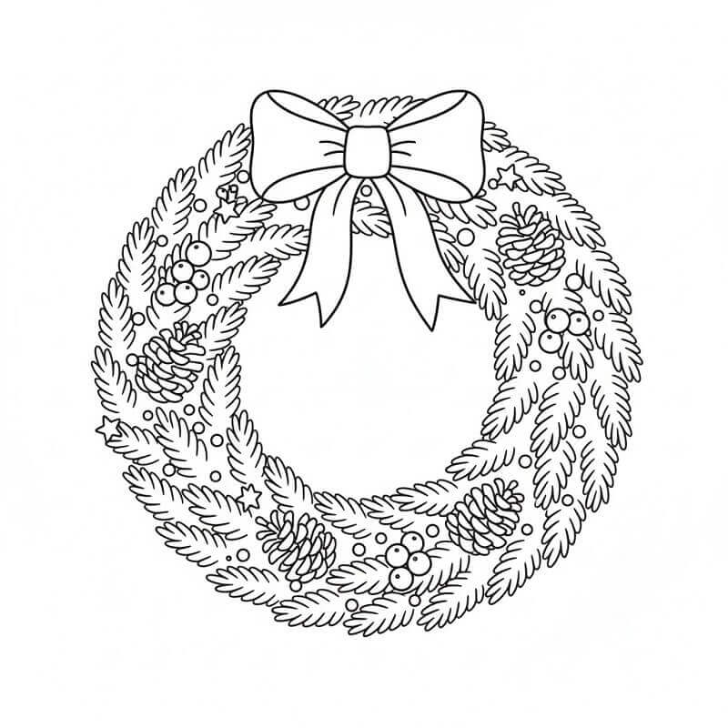 En Vakker Julekrans fargelegging
