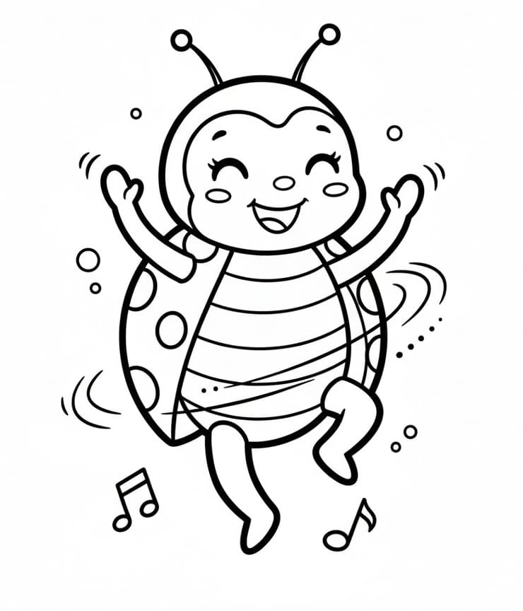 En glad marihøne fargelegging