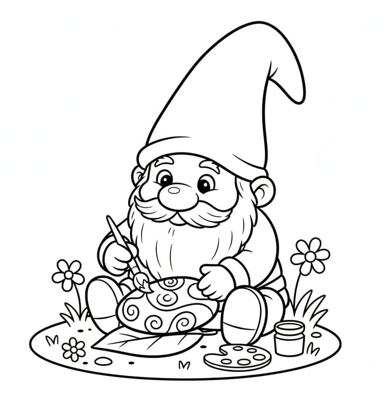 En gnom fargelegging