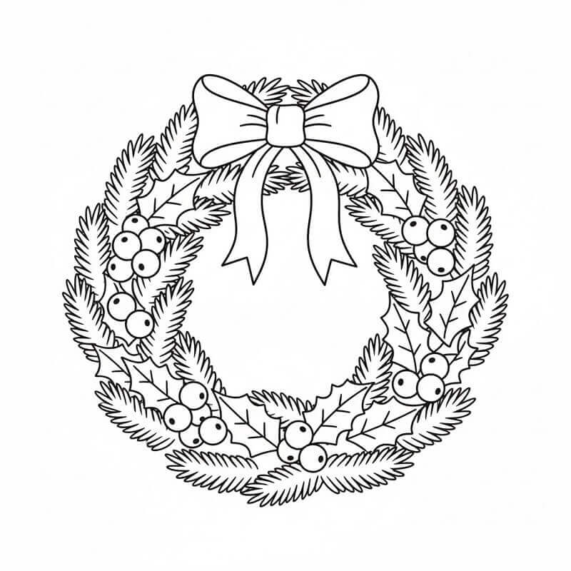 Enkel Julekrans fargelegging