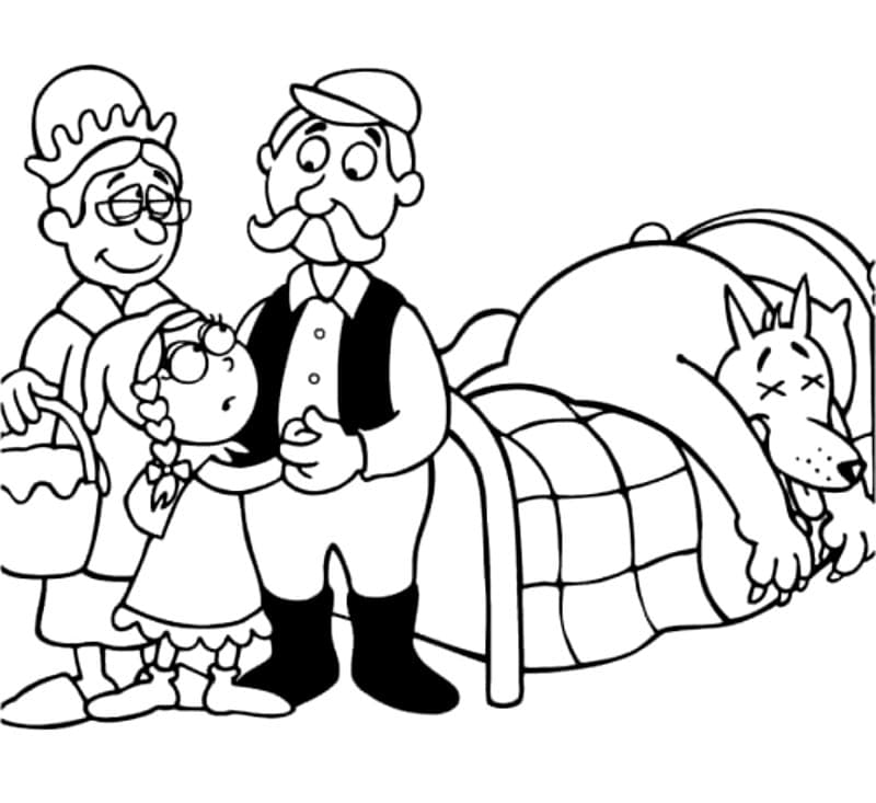 Enkel Rødhette fargelegging