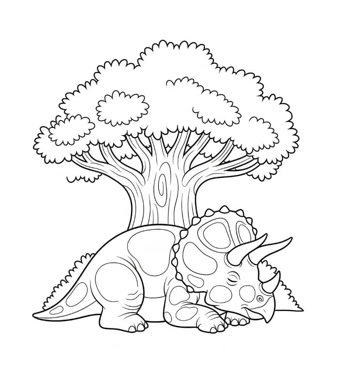 Enkel Triceratops fargelegging